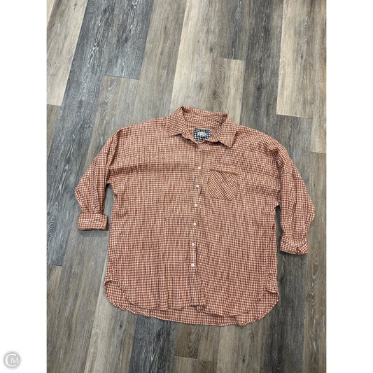 Tunic Longsleeve By Free People In Orange, Size: M
