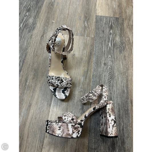 Sandals Heels Block By Vince Camuto In Snakeskin Print, Size: 8