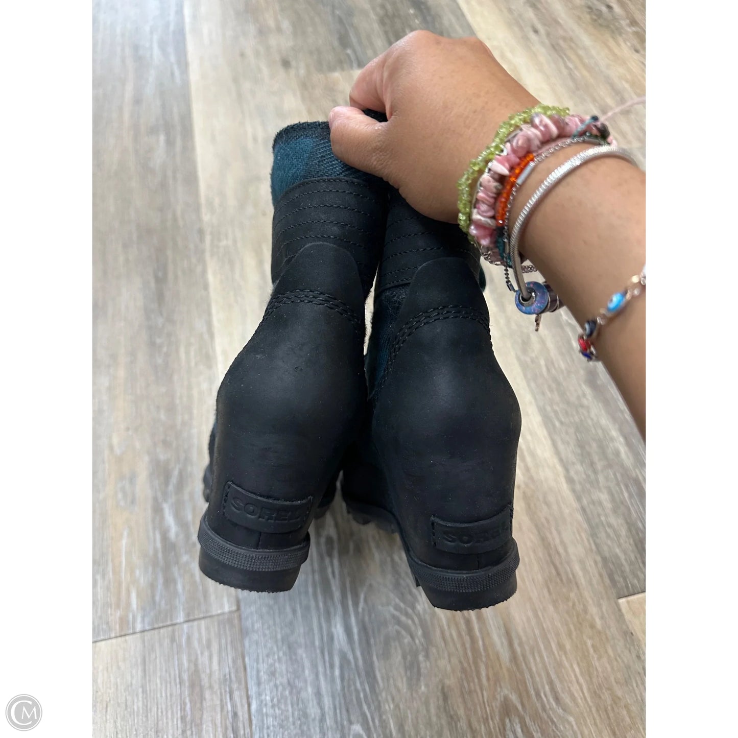Boots Ankle Heels By Sorrelli In Black & Blue, Size: 10