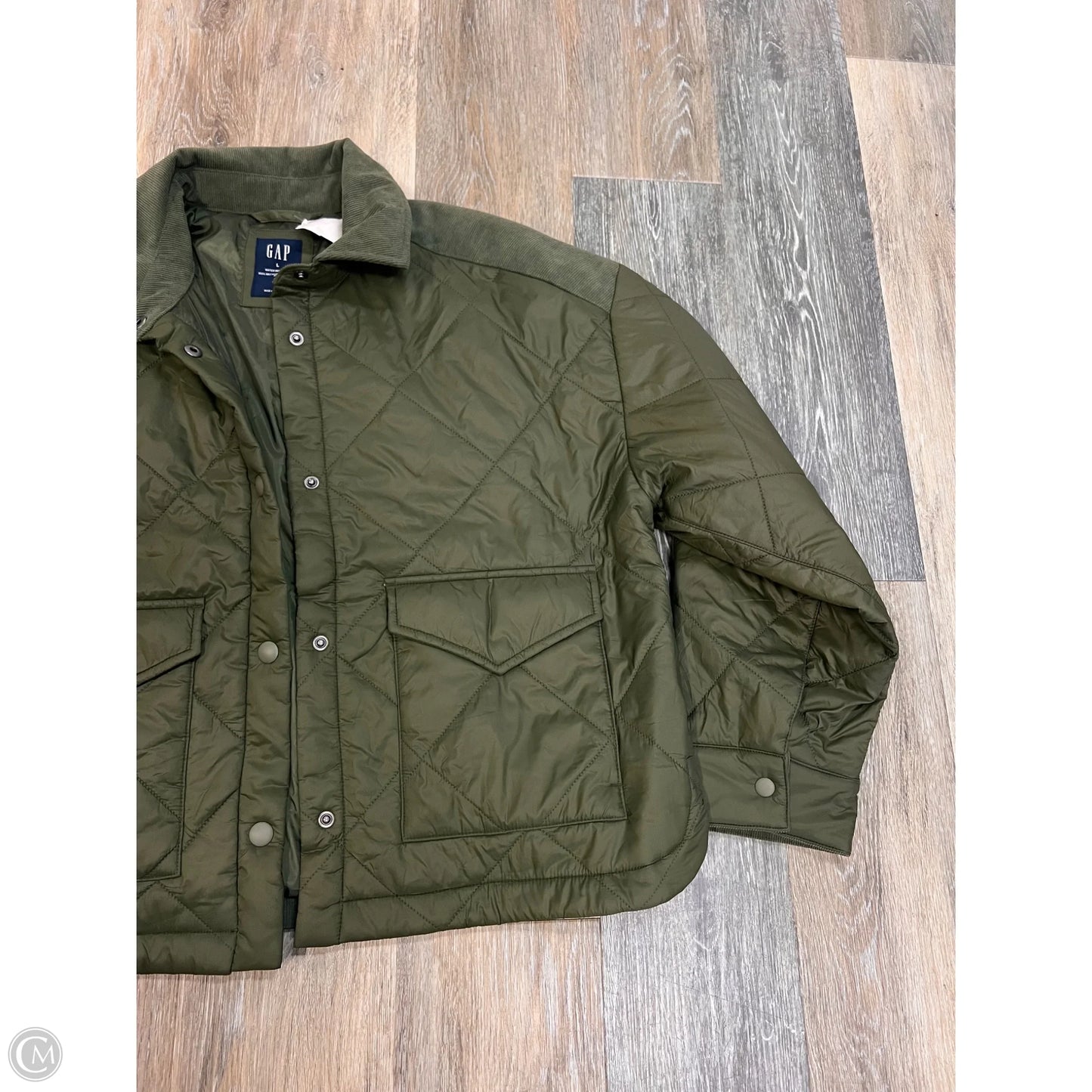 -Jacket Shirt By Gap In Green, Size: L