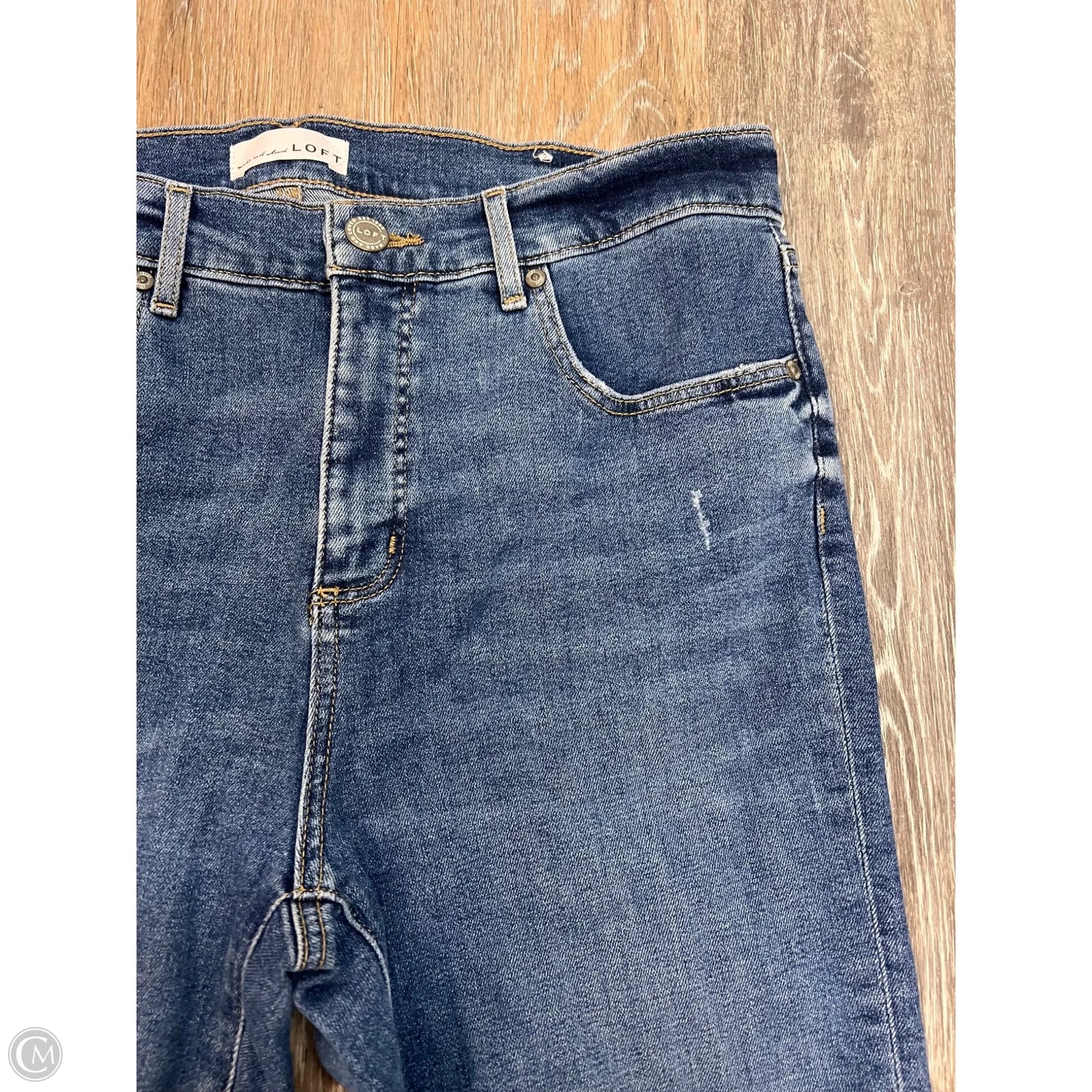 Jeans Cropped By Loft In Blue Denim, Size: 12