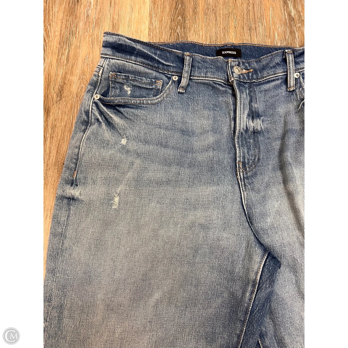 Jeans Straight By Express In Blue Denim, Size: 12l