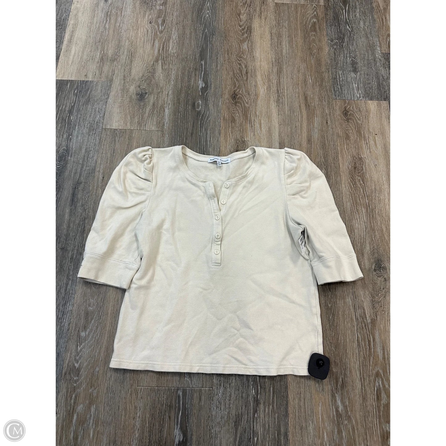 Top Short Sleeve Designer By Rebecca Minkoff In Yellow, Size: M