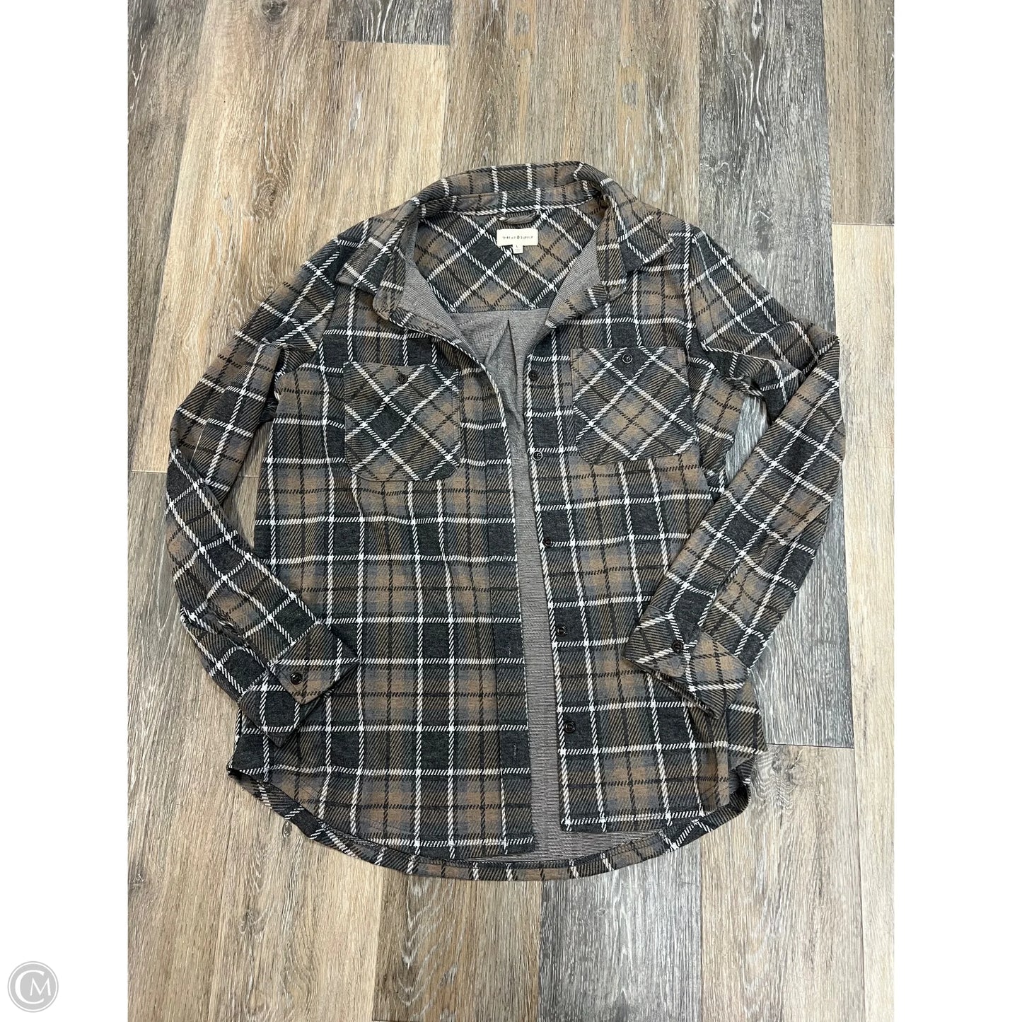Jacket Shirt By Thread And Supply In Plaid Pattern, Size: L