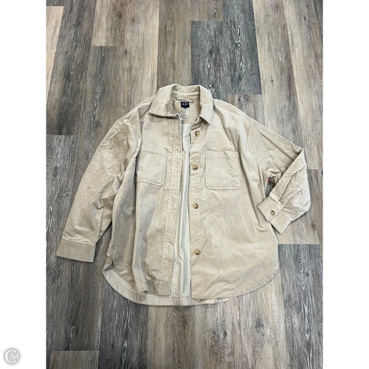 Jacket Shirt By Gap In Cream, Size: Xl