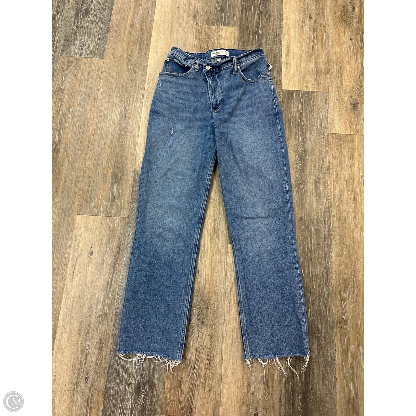 Jeans Straight By Abercrombie And Fitch In Blue Denim, Size: 4