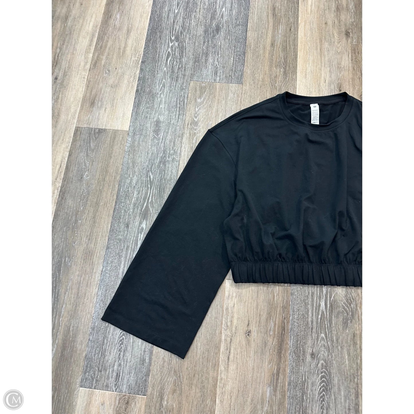 Athletic Top Long Sleeve Crewneck By Lululemon In Black, Size: M