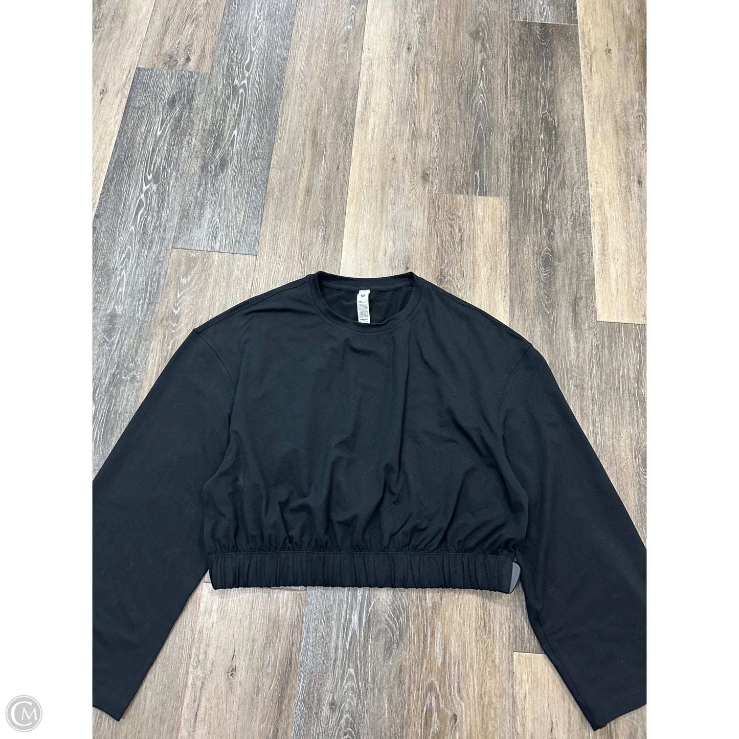 Athletic Top Long Sleeve Crewneck By Lululemon In Black, Size: M