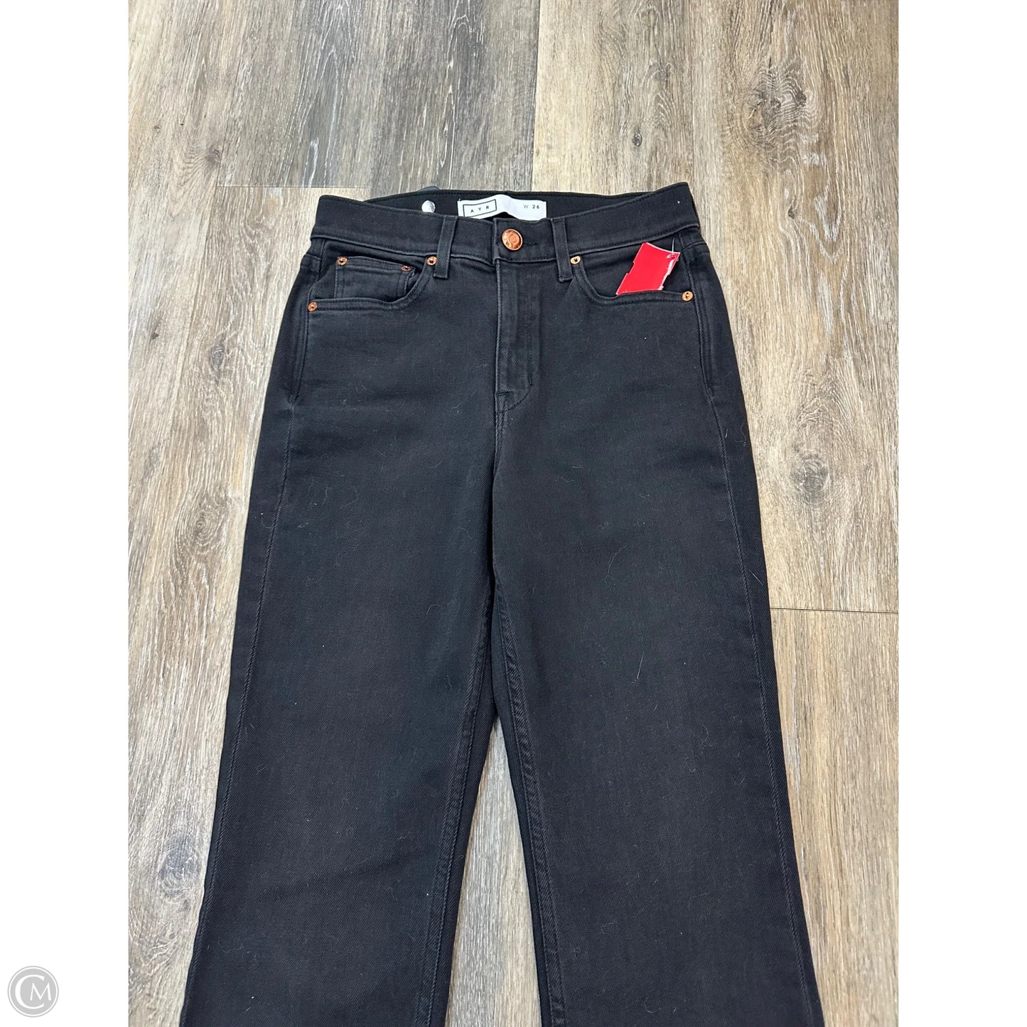 Jeans Cropped By AYR In Black Denim, Size: 4