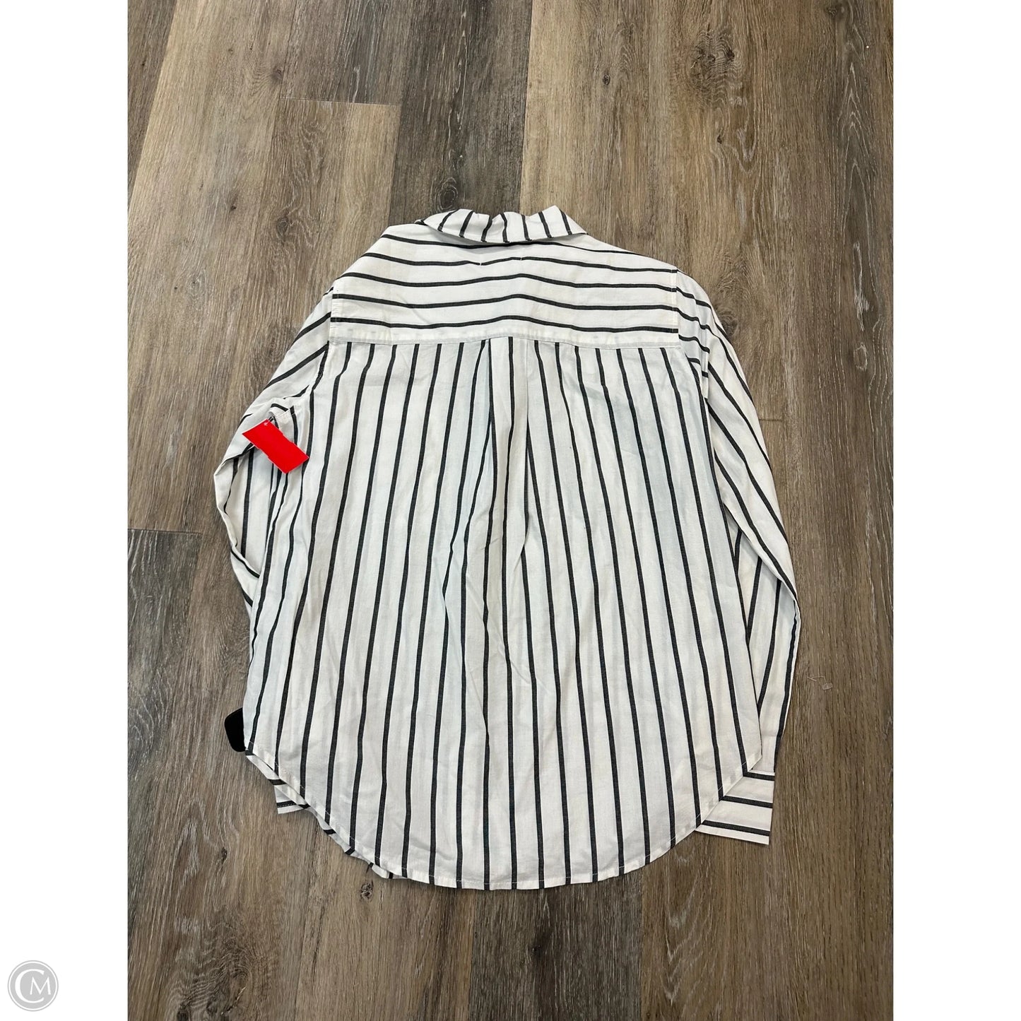 Top Long Sleeve By Evereve In Striped Pattern, Size: Xs