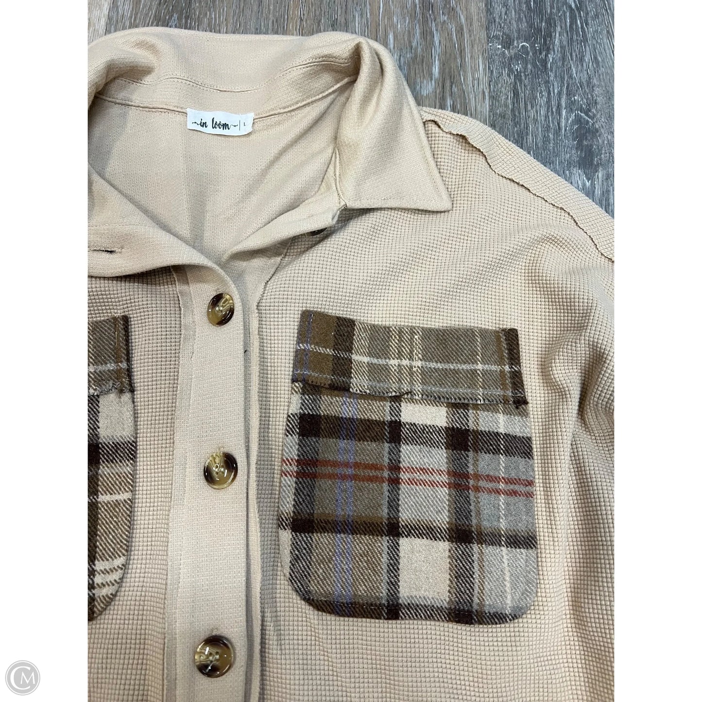 Jacket Shirt By In Loom In Tan, Size: L