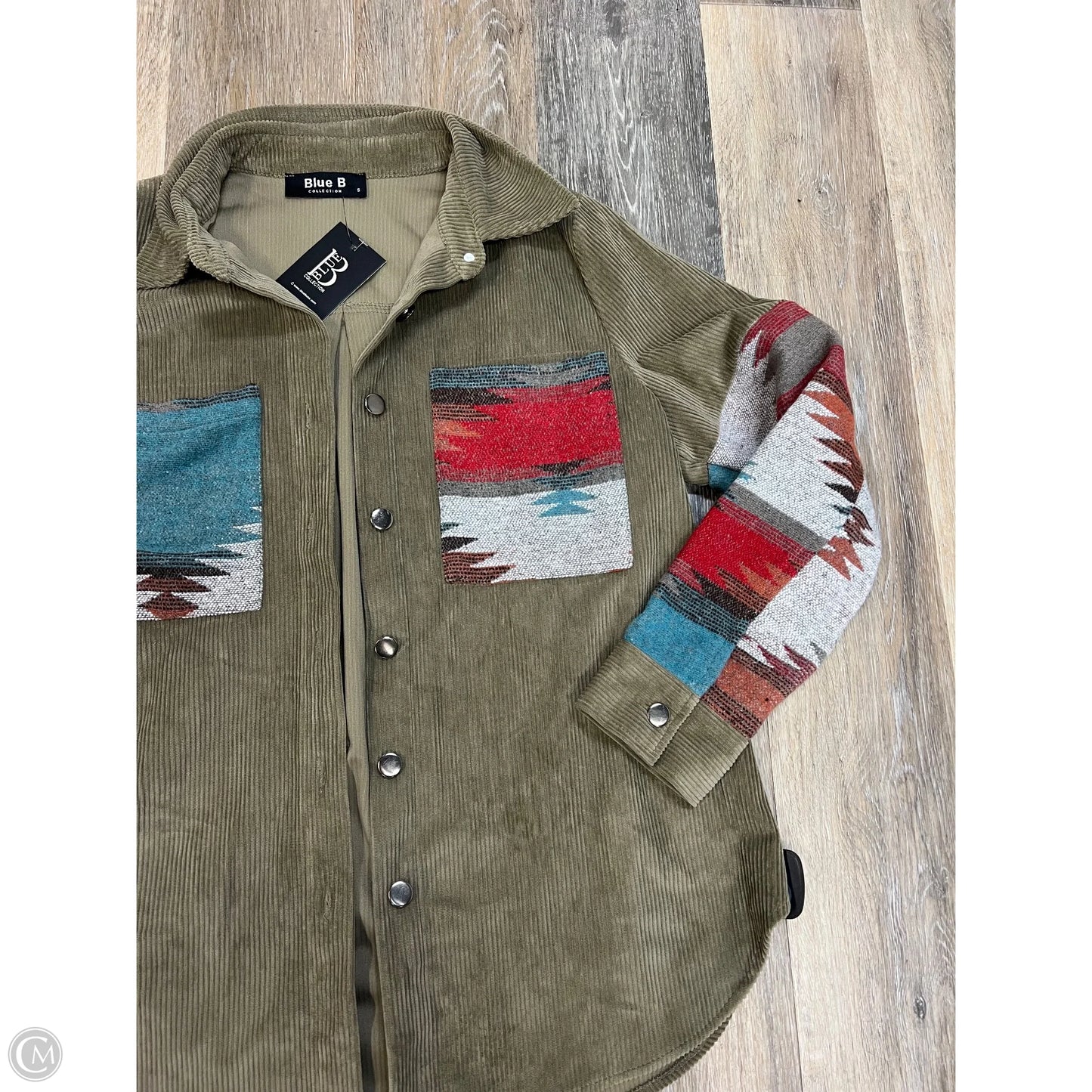 Jacket Shirt By Blue B In Green, Size: S