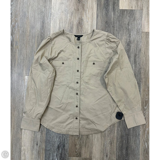 Blouse Long Sleeve By Banana Republic In Tan, Size: L
