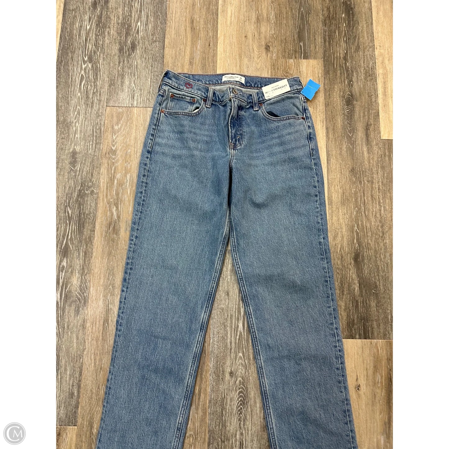 Jeans Straight By Abercrombie And Fitch In Blue Denim, Size: 8l