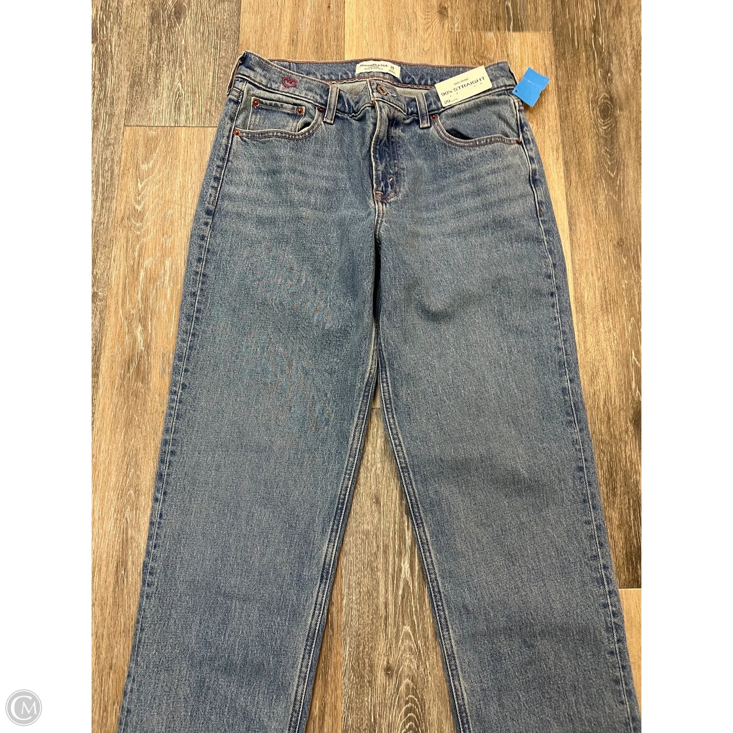 Jeans Straight By Abercrombie And Fitch In Blue Denim, Size: 8l