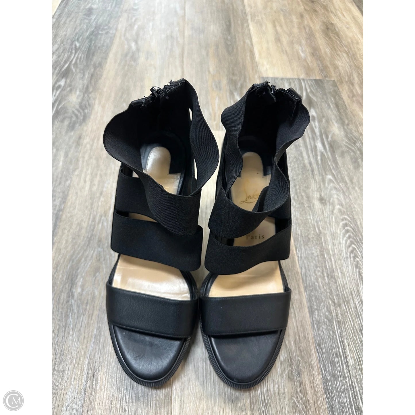 Sandals Luxury Designer By Christian Louboutin In Black, Size: 10