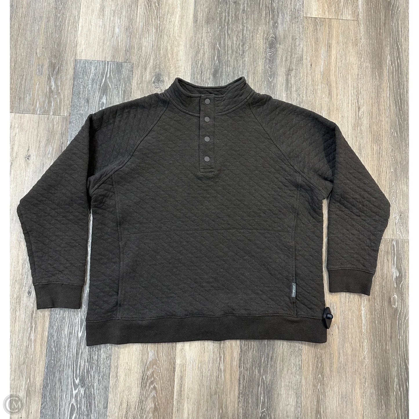 Sweatshirt Collar By Eddie Bauer In Brown, Size: L