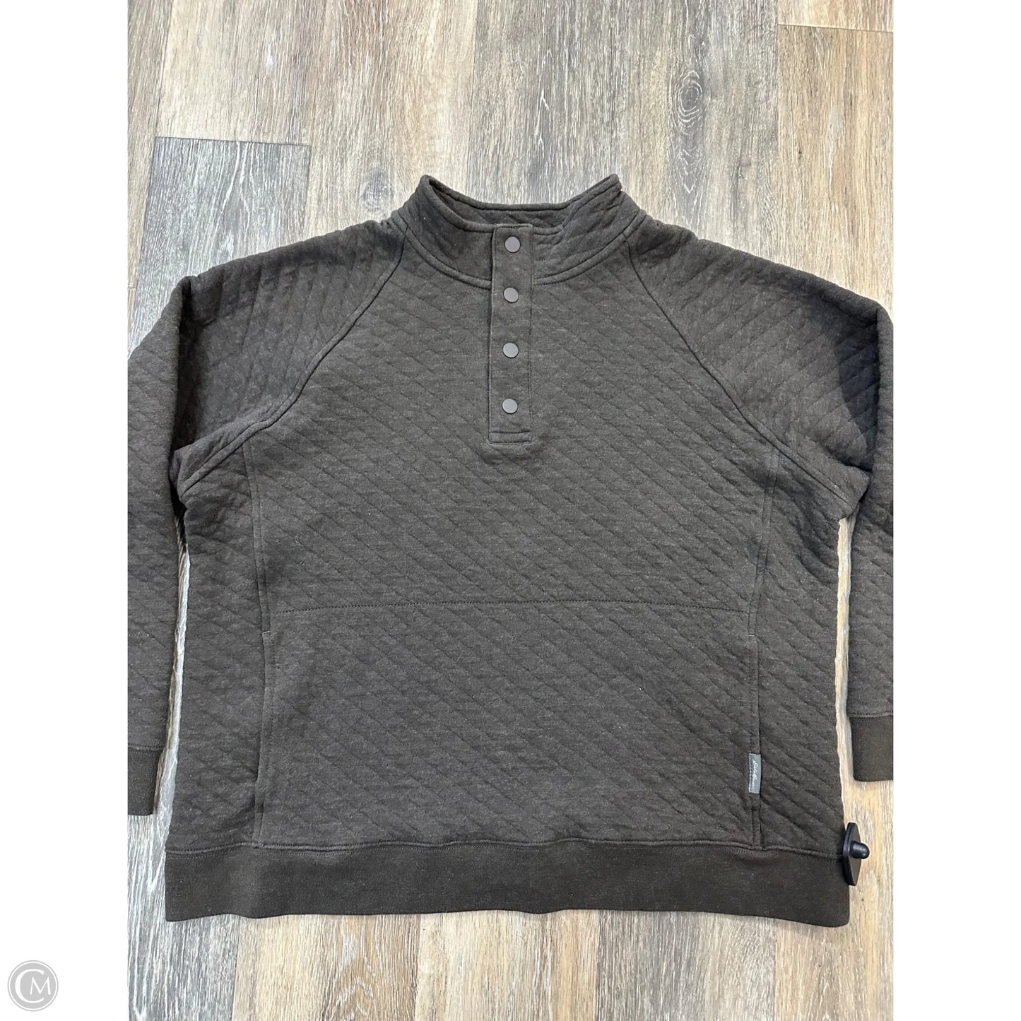 Sweatshirt Collar By Eddie Bauer In Brown, Size: L