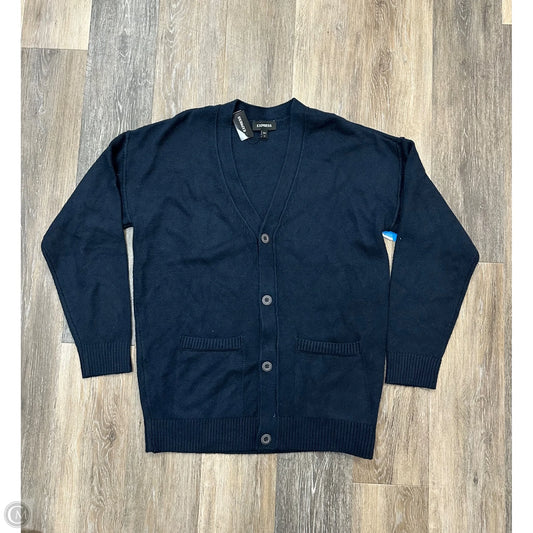 Sweater Cardigan By Express In Navy, Size: M