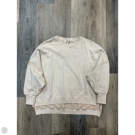Sweatshirt Crewneck By Elan In Tan, Size: M