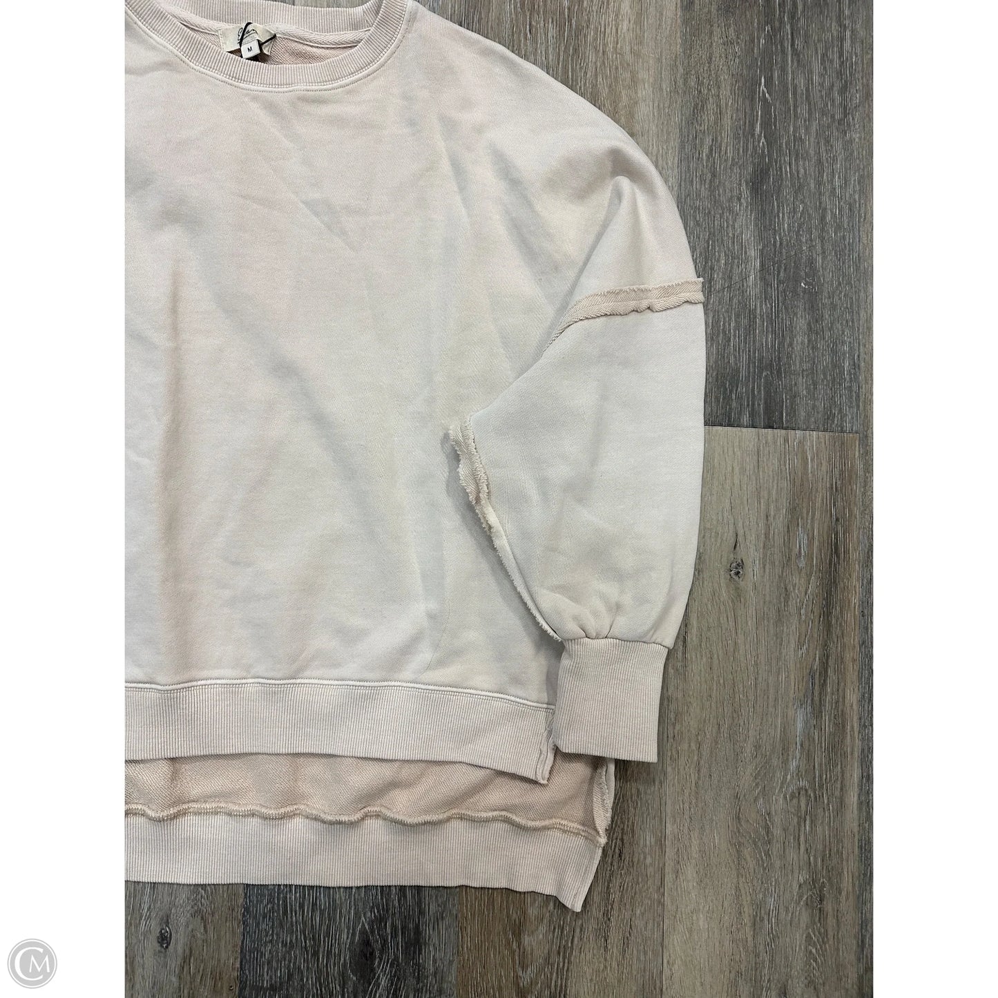 Sweatshirt Crewneck By Elan In Tan, Size: M