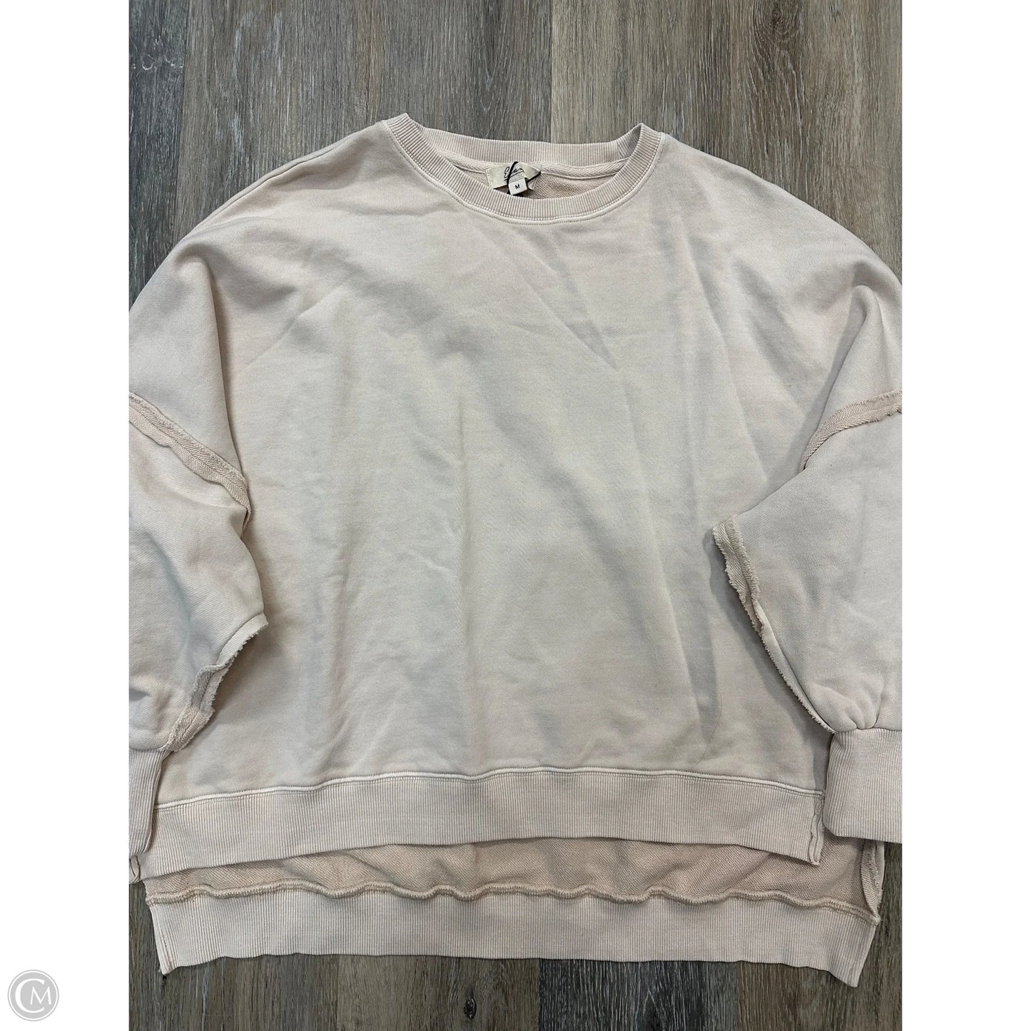 Sweatshirt Crewneck By Elan In Tan, Size: M