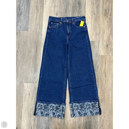 Jeans Wide Leg By Gap In Blue Denim, Size: 8