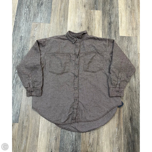 Jacket Shirt By Aerie In Brown, Size: L