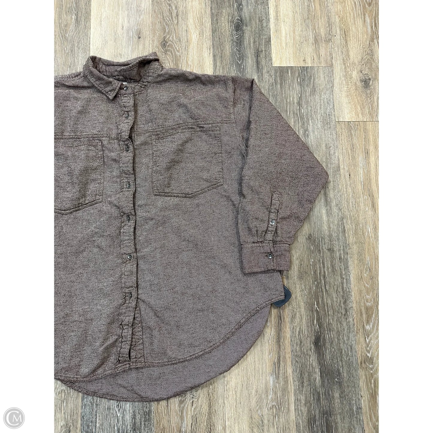 Jacket Shirt By Aerie In Brown, Size: L