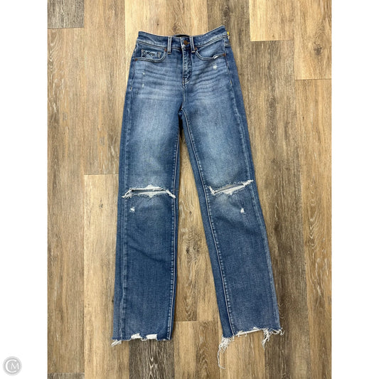 Jeans Straight By Buckle Black In Blue Denim, Size: 0