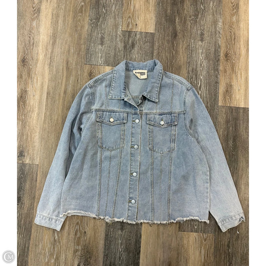 Jacket Shirt By Savanna Jane In Blue Denim, Size: 1x