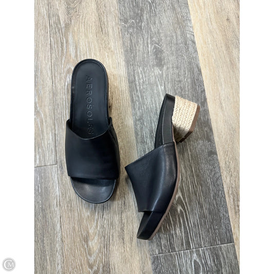 Sandals Heels Kitten By Aerosoles In Black, Size: 7