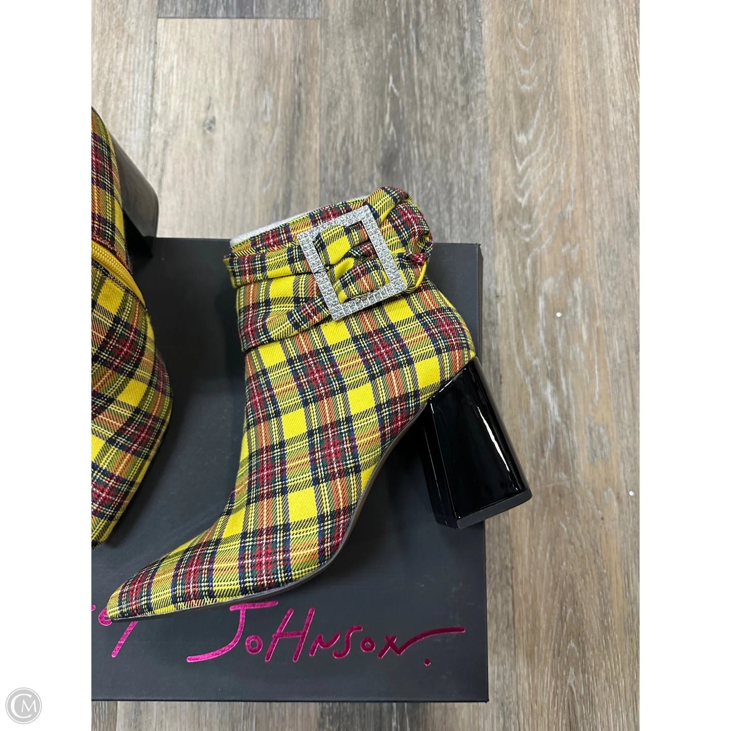 Boots Ankle Heels By Betsey Johnson In Yellow, Size: 7