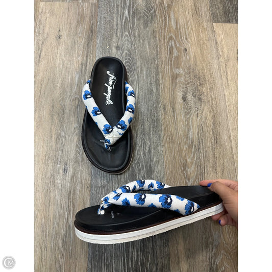 Sandals Flats By Free People In Blue & Cream, Size: 7.5