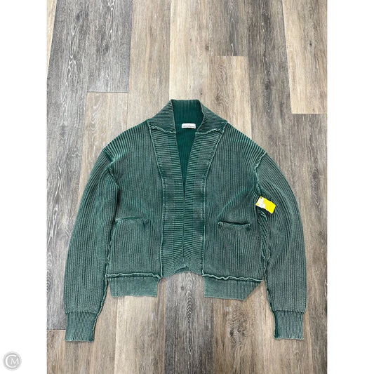 Sweater Cardigan By Zenana In Green, Size: M