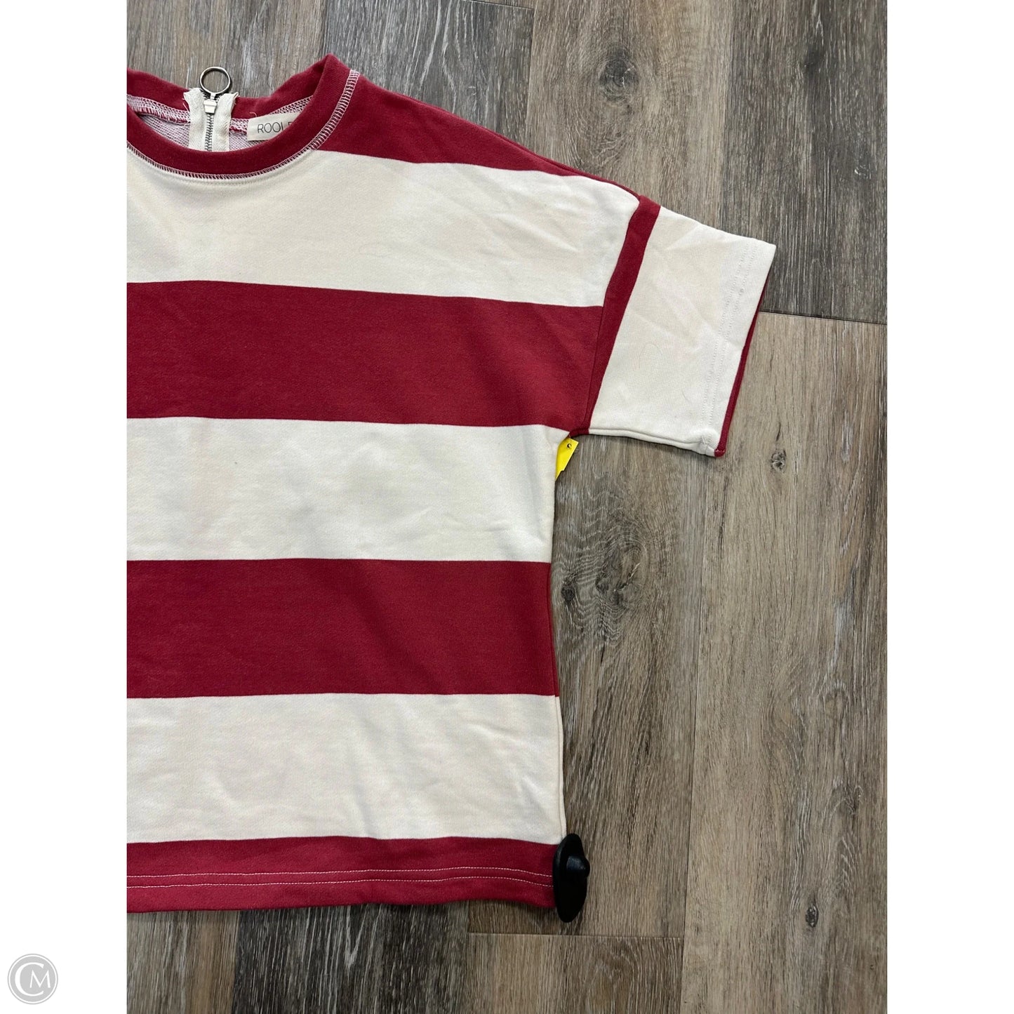 Top Short Sleeve By Roolee In Striped Pattern, Size: S