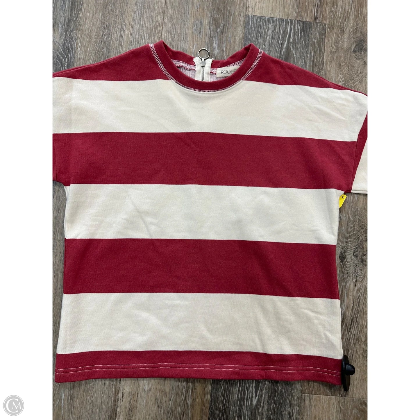 Top Short Sleeve By Roolee In Striped Pattern, Size: S