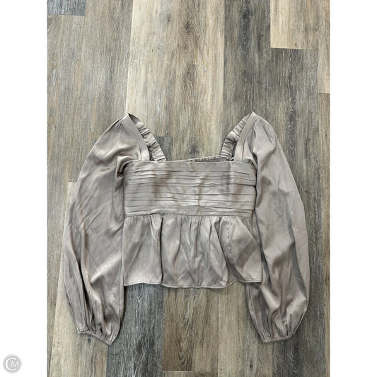 Blouse Long Sleeve By Abercrombie And Fitch In Brown, Size: L