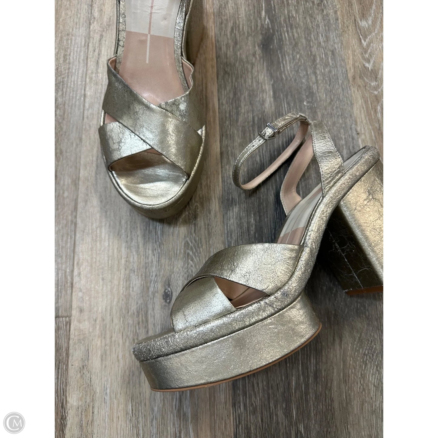 Sandals Heels Block By Dolce Vita In Gold, Size: 11