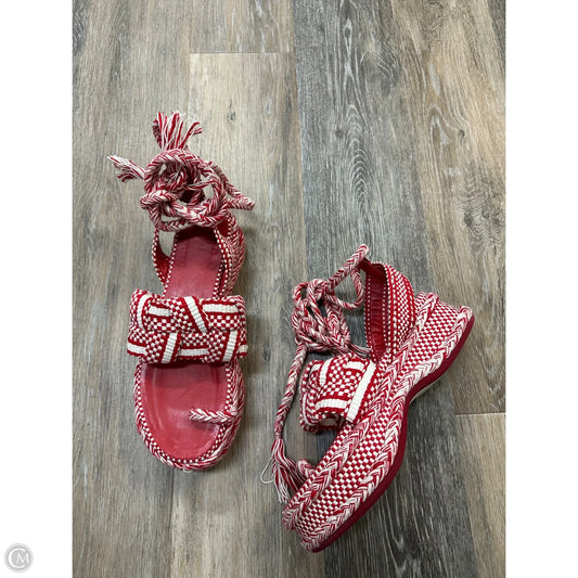 Sandals Heels Platform By Amambiah In Red, Size: 9