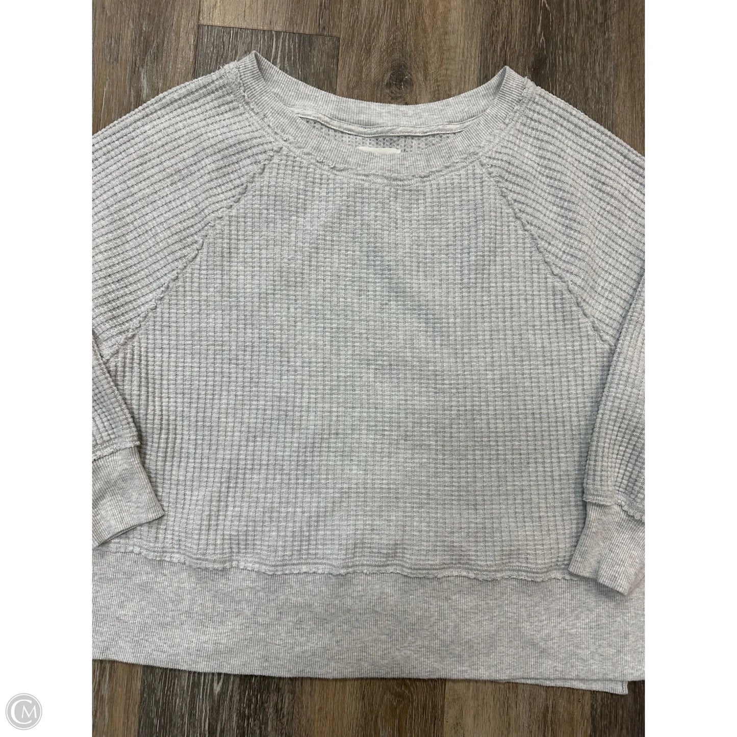 Top Long Sleeve By American Eagle In Grey, Size: S