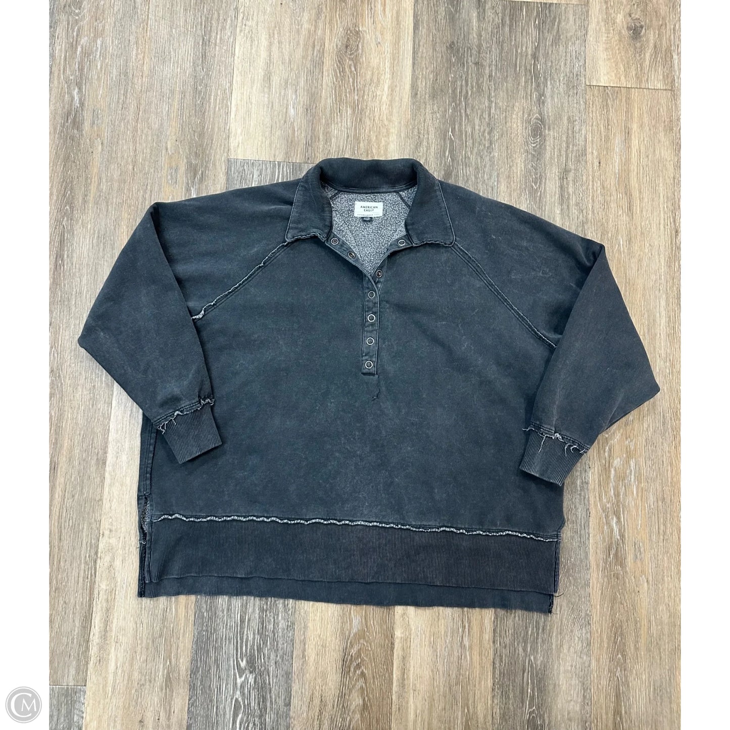 Sweatshirt Collar By American Eagle In Grey, Size: S