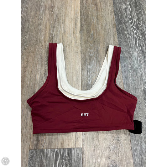 Athletic Bra By Set Active In Maroon, Size: S