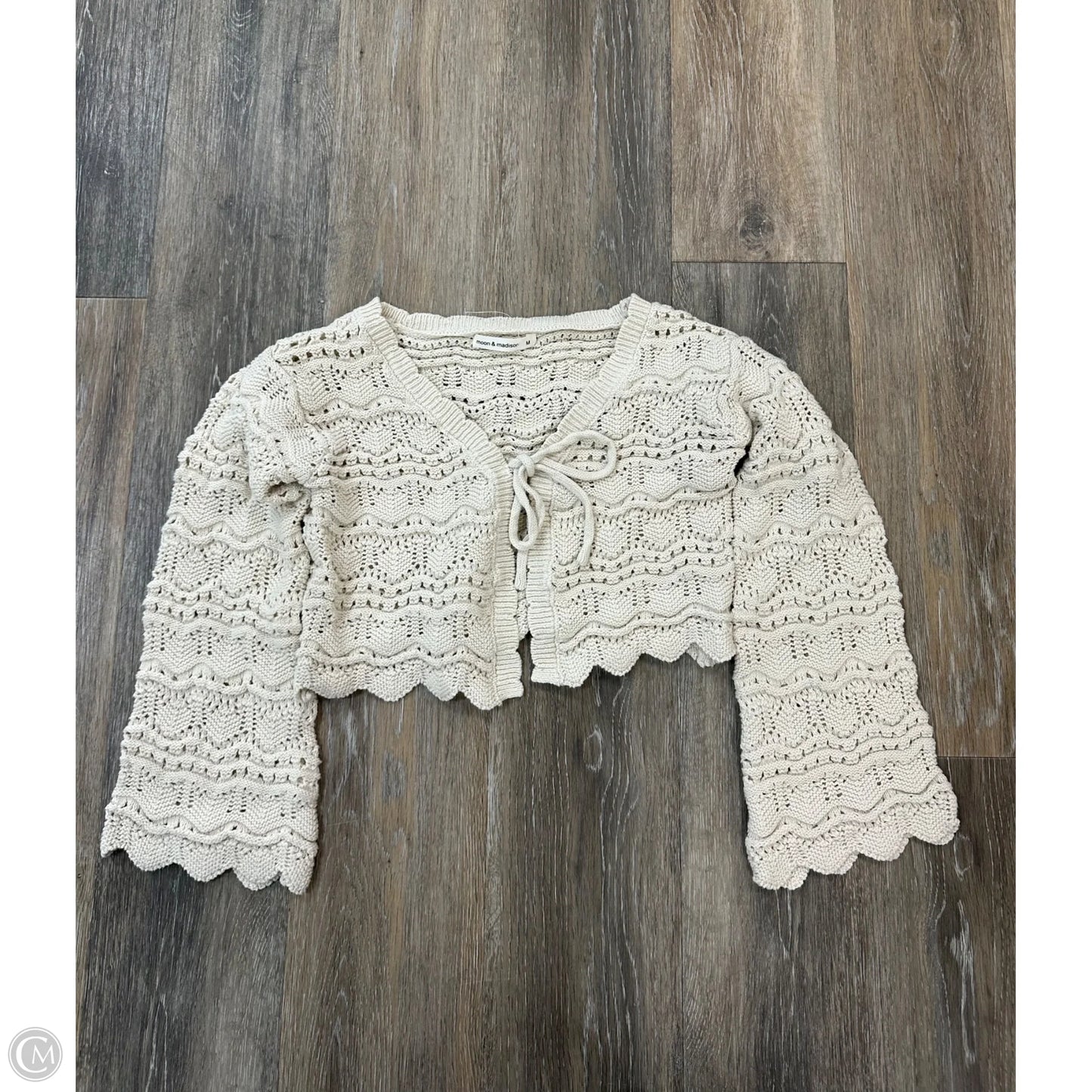Sweater Cardigan By Moon And Madison In Taupe, Size: M