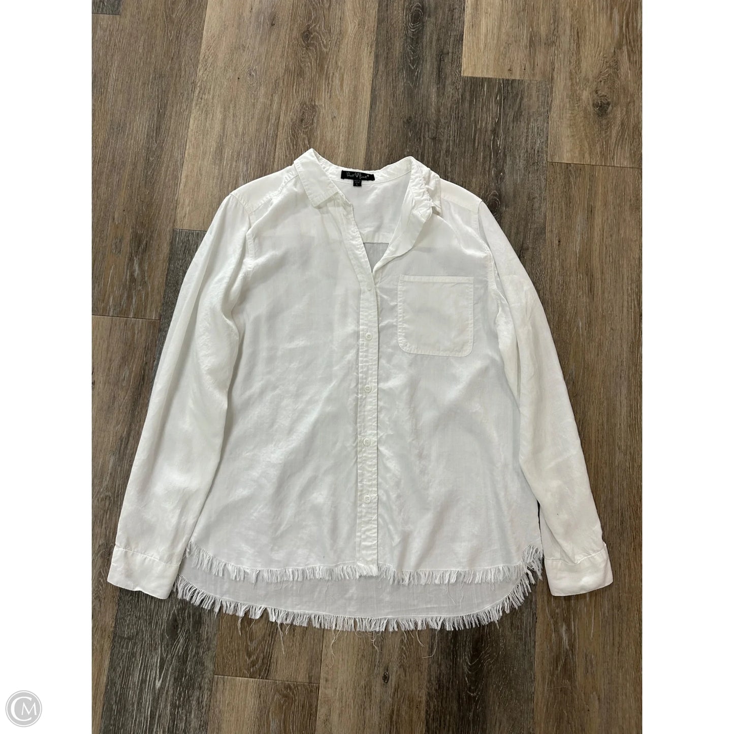 Top Long Sleeve By Velvet Heart In White, Size: L