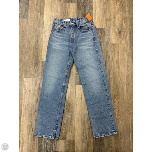 Jeans Straight By Zara In Blue Denim, Size: 4