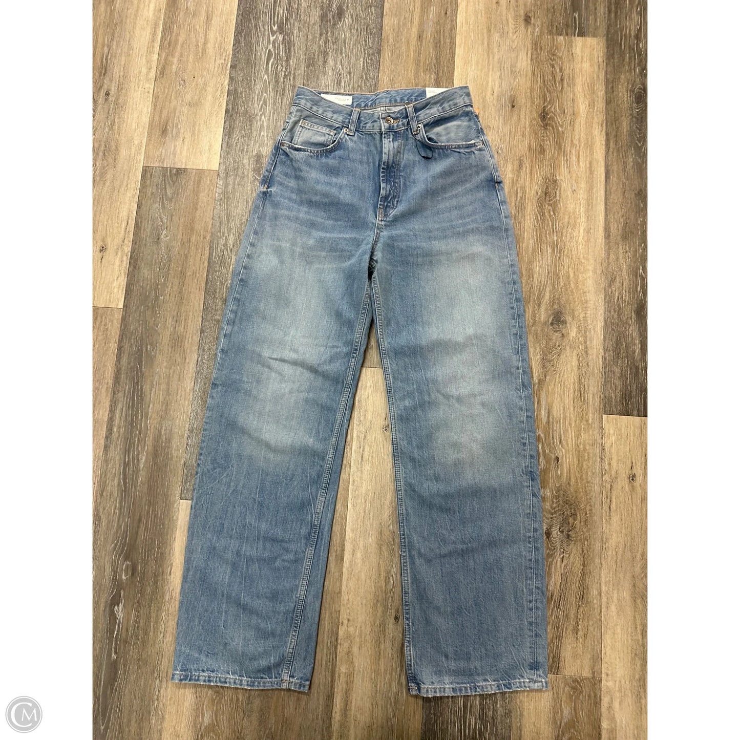 Jeans Wide Leg By Zara In Blue Denim, Size: 4