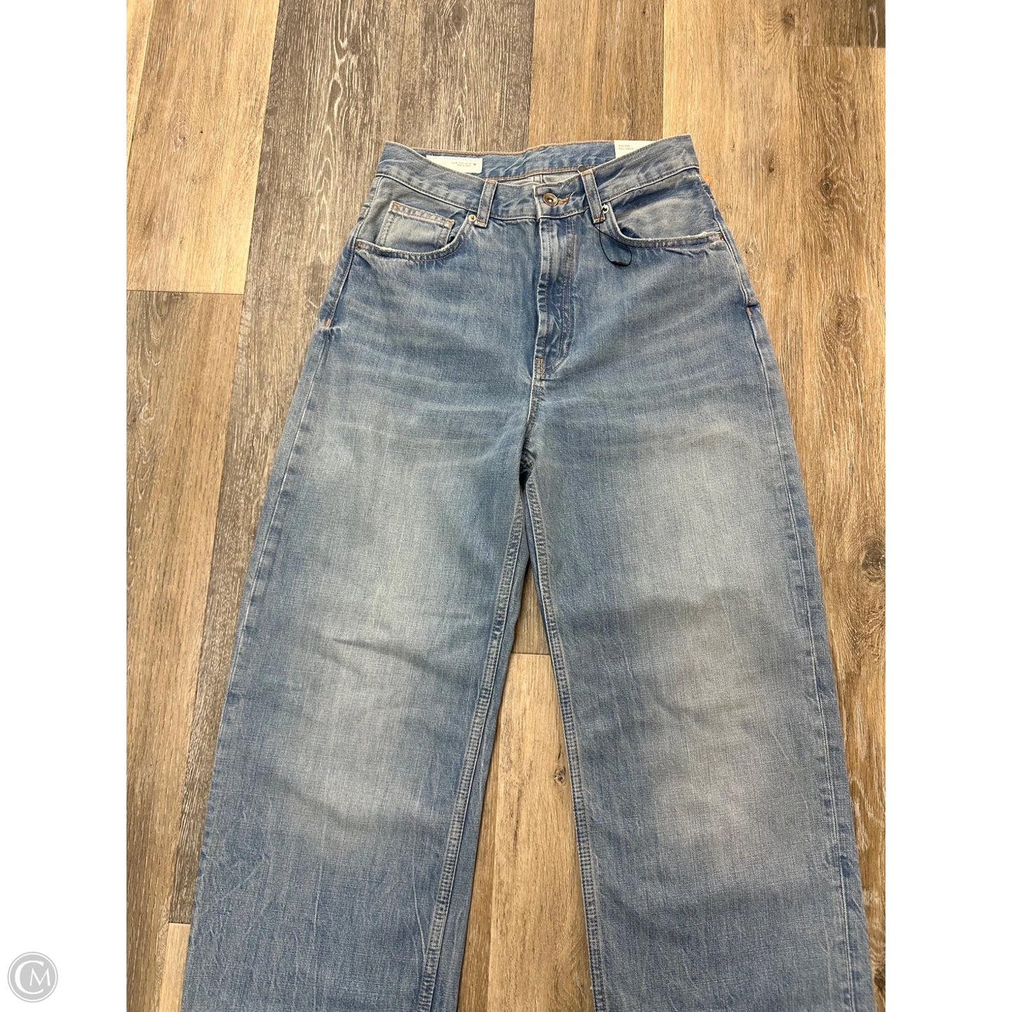 Jeans Wide Leg By Zara In Blue Denim, Size: 4