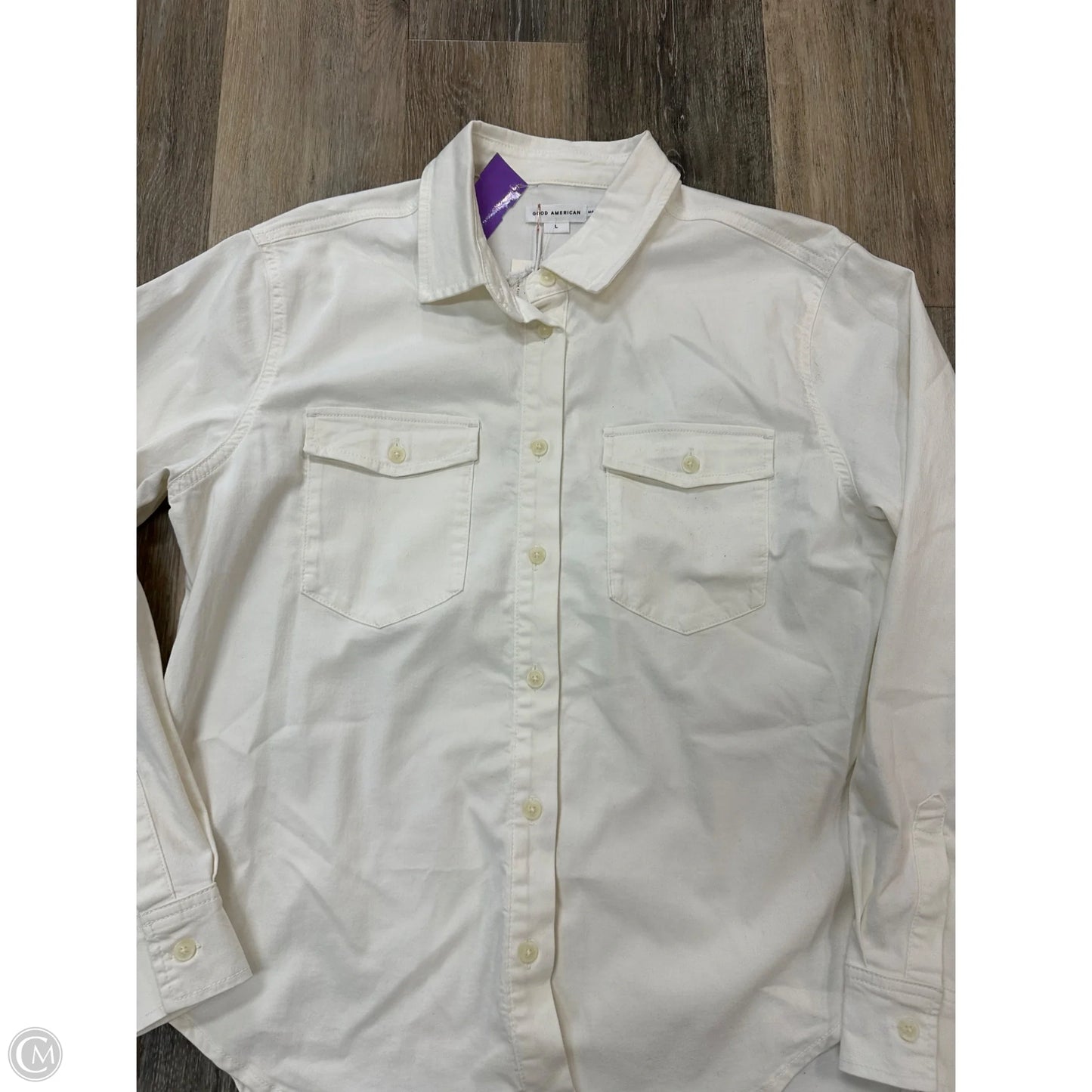 Jacket Shirt By Good American In White, Size: L