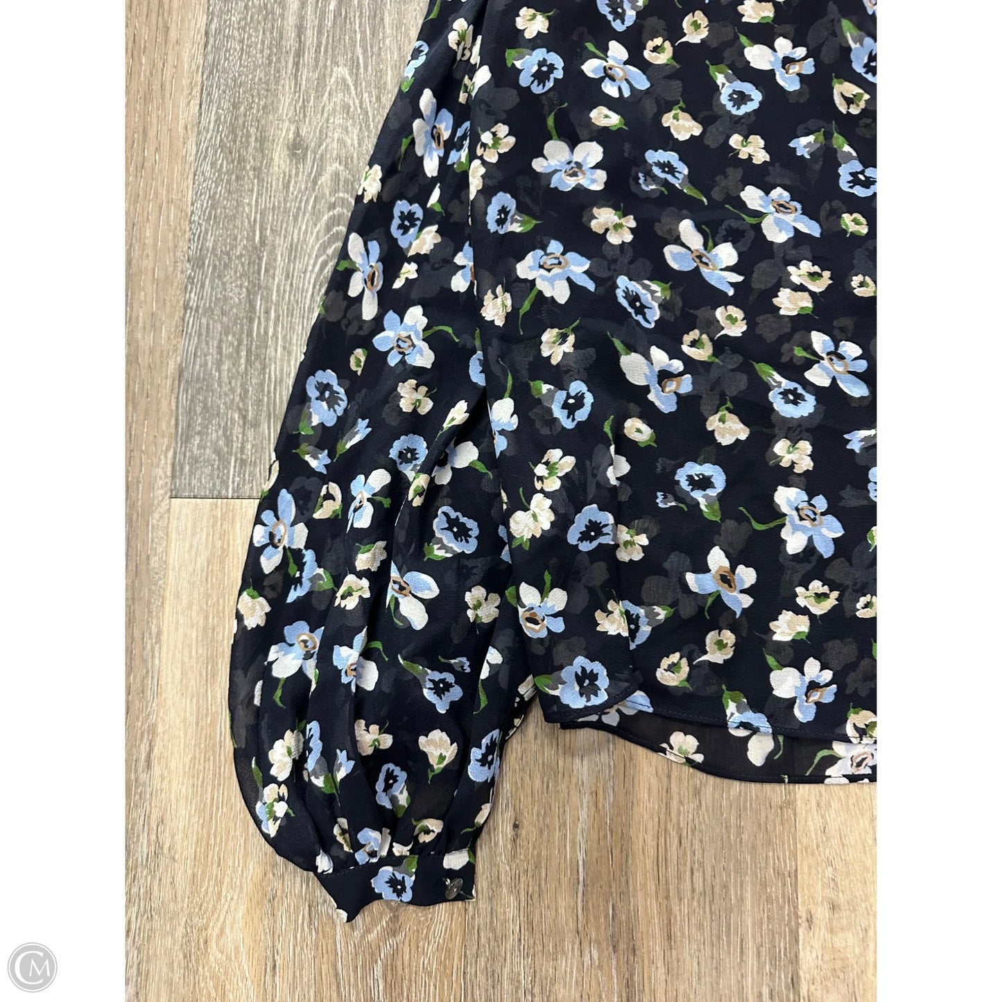 Blouse Long Sleeve By Veronica Beard In Navy, Size: M